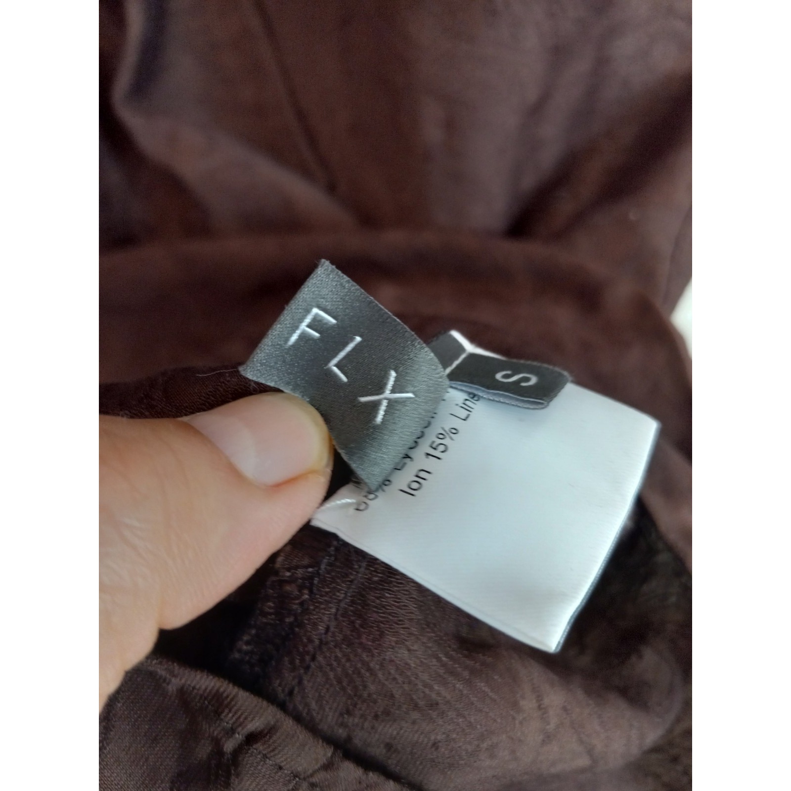 Fibflx Womens Brown Lyocell Linen Midi Dress Career Casual Shift Size Small — image 5 of 7
